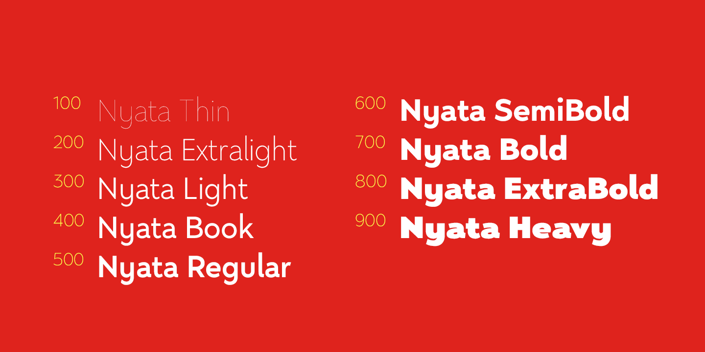 Nyata Heavy Font preview